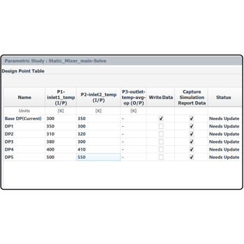 Parametric study workflow